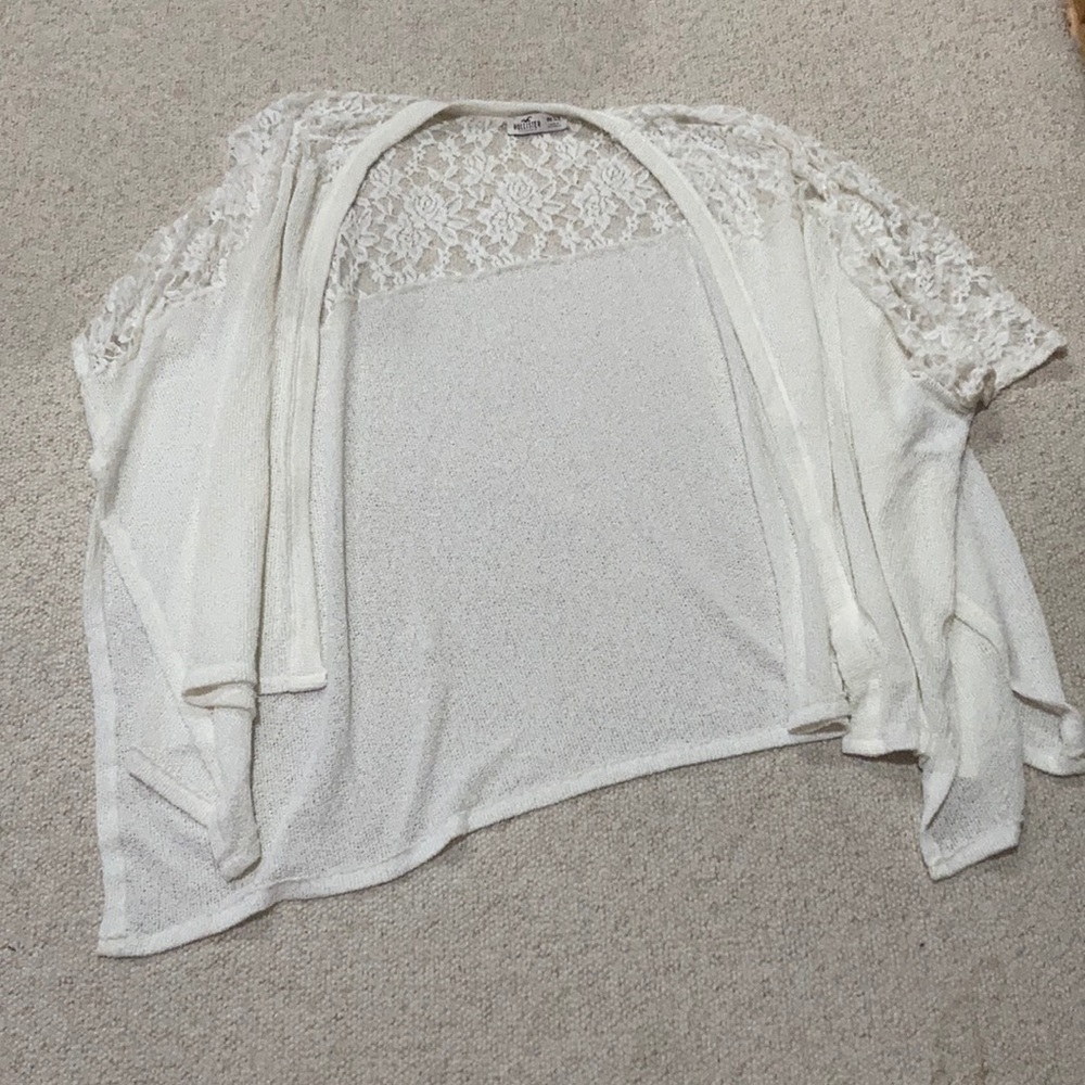 White laced sweater